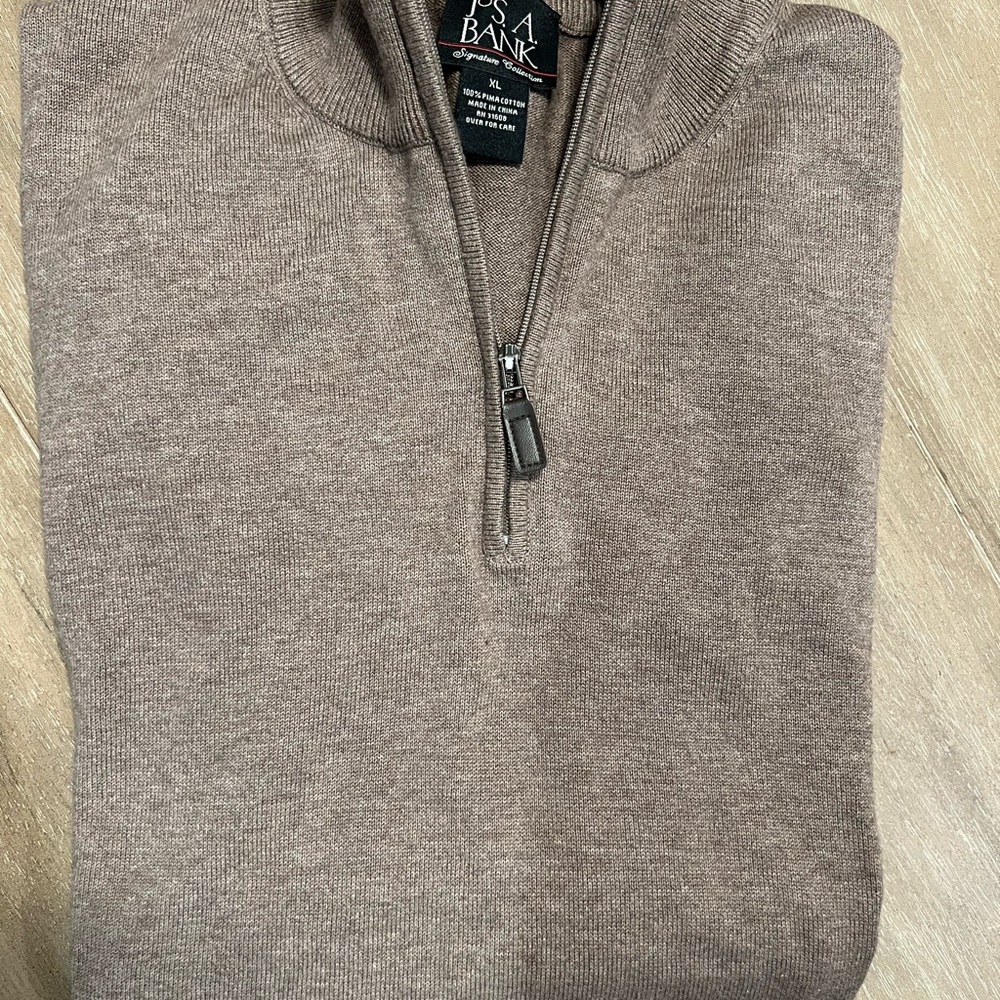 Jos. A. Bank Men's Taupe Zip-Up Sweater